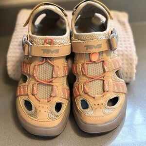Teva Tan Sandals with Adjustable Straps and Durable Sole